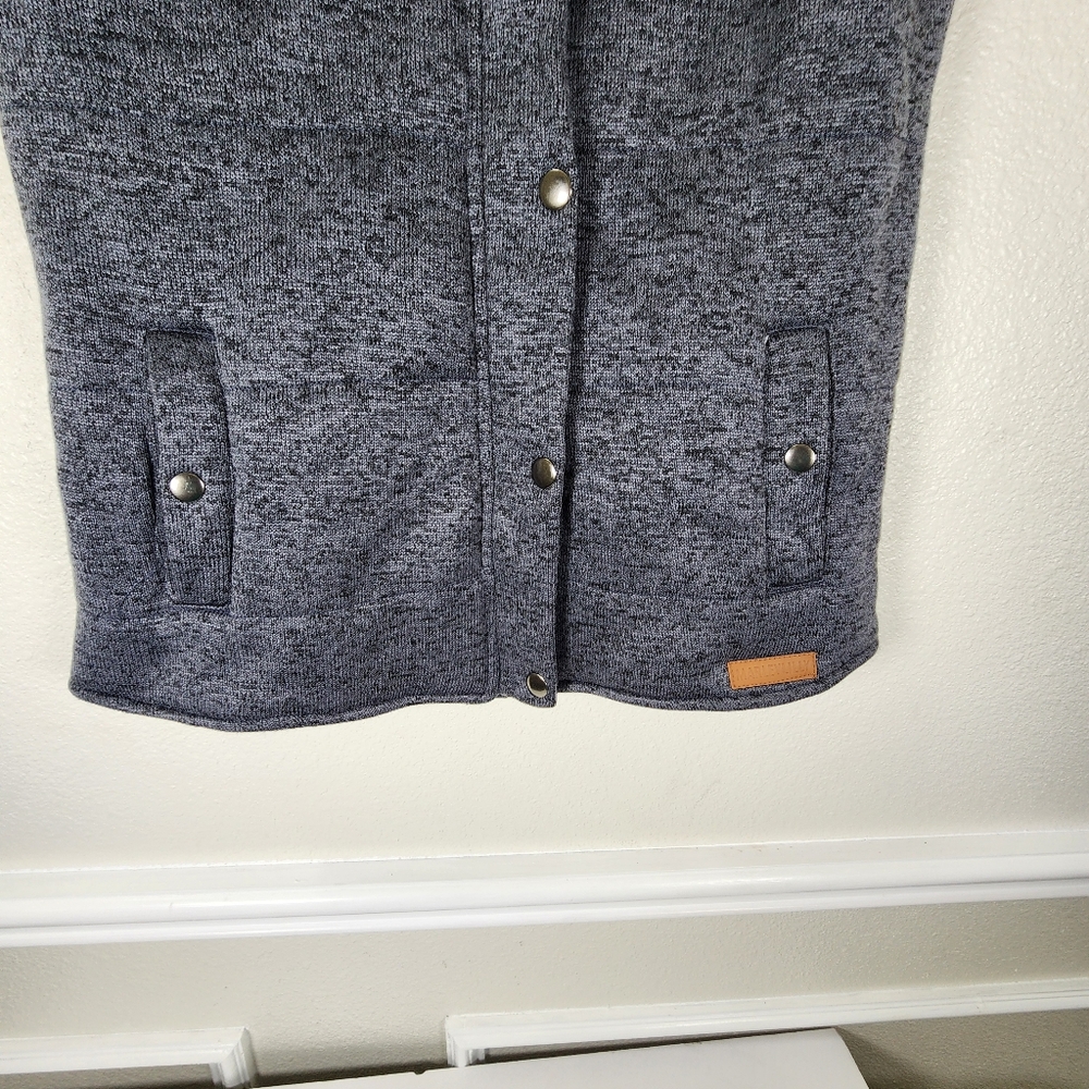 Marleylilly Women Gray  Quilted HHL Monogrammed Vest Size S - Picture 6 of 16